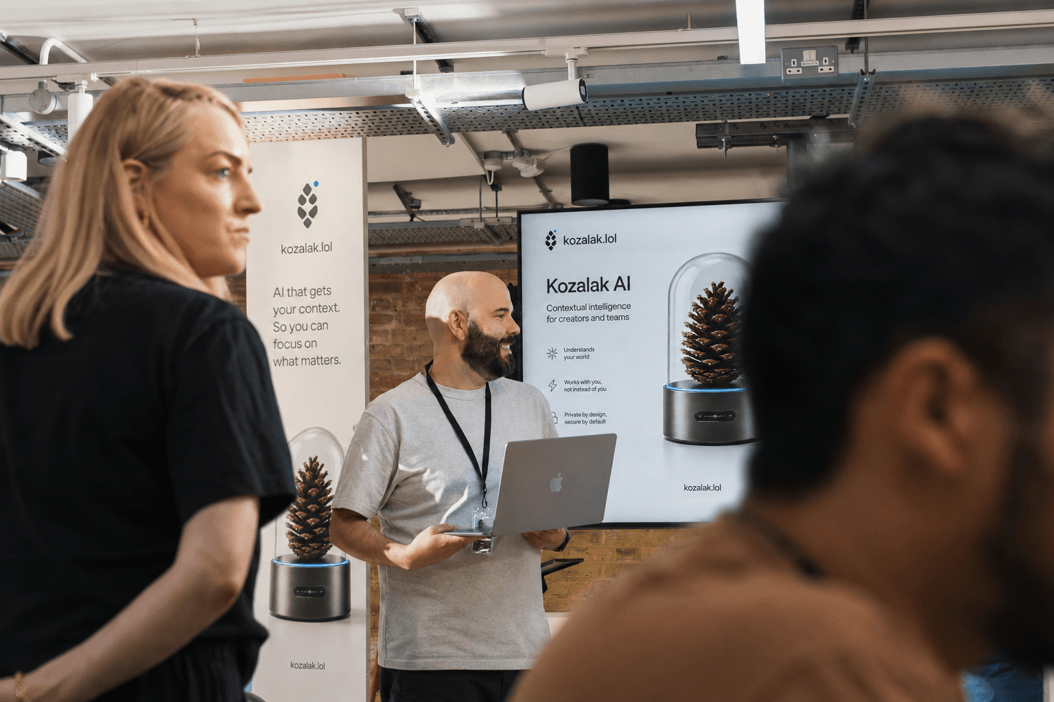 Kozalak AI team presenting the product